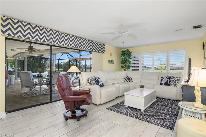 Family Room with Sliding glass door to Lanai/Pool