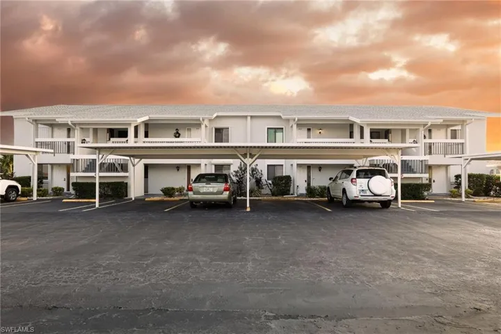 View of partially covered parking lot