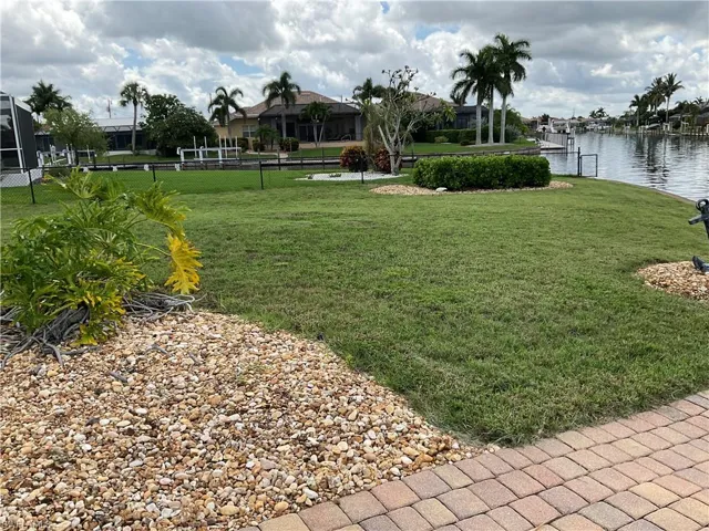 View of yard featuring a water view