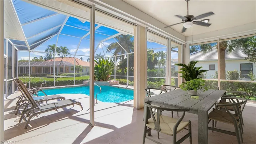 Lanai with Pool and Garden - Virtually Staged