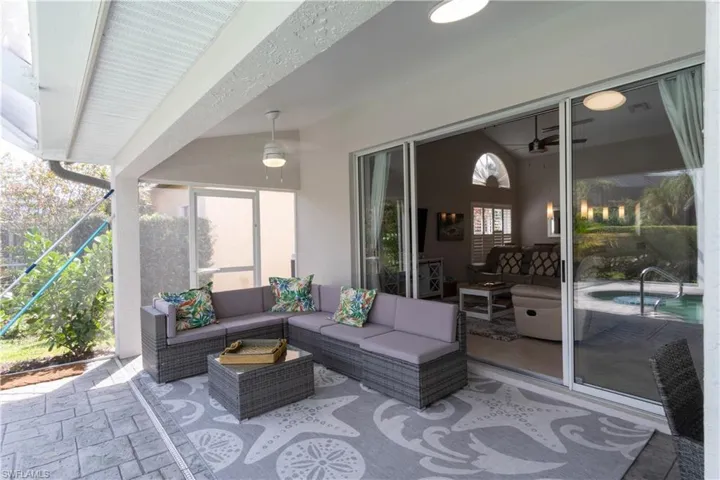 View of patio featuring an outdoor hangout area