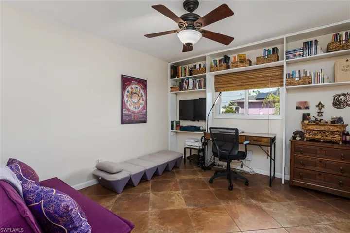 Office space featuring ceiling fan