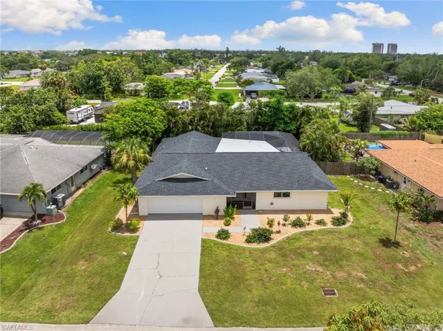 Aerial view of residential area