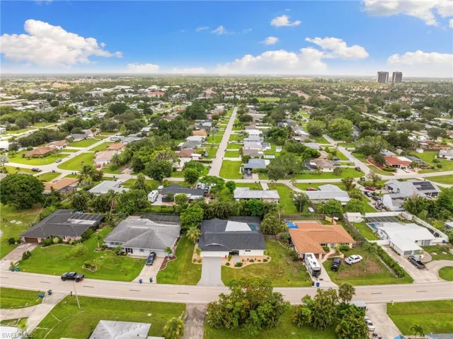Aerial view of residential area