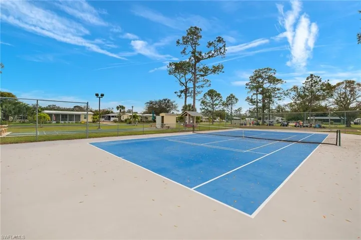 View of tennis court