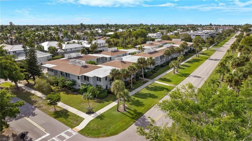 Aerial view of residential area
