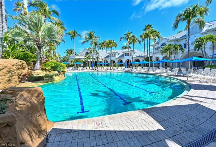Community pool featuring a patio area