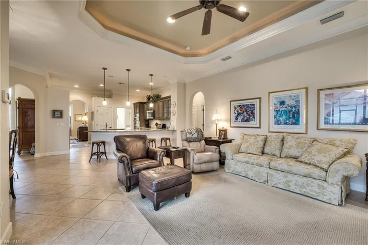 Family room off the open kitchen