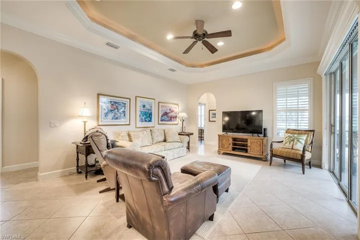 Family room.  4th bedroom and pool bath at the rear