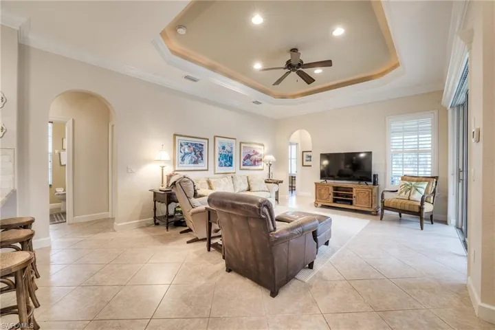Family room off the open kitchen