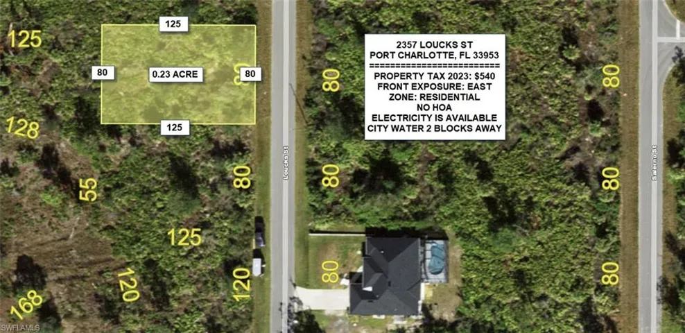 Map / location featuring property boundaries highlighted