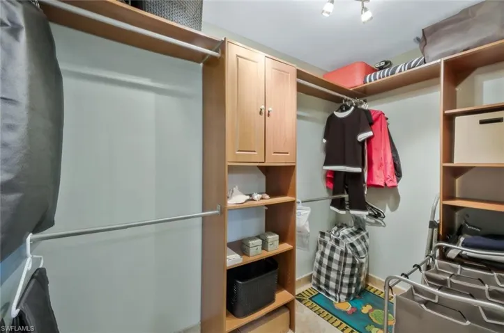 Custom closet in primary suite.
