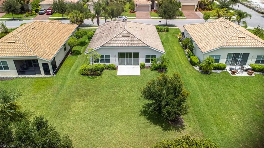 Aerial perspective of suburban area