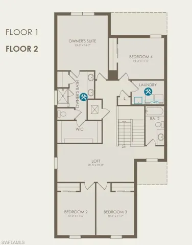 Floor plan with structural options selected