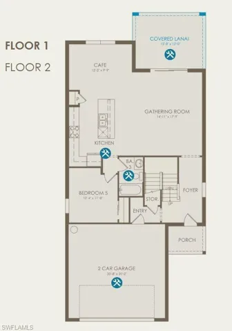 Floor plan with structural options selected