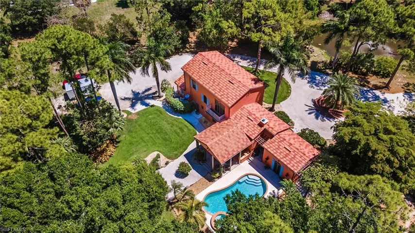 Birds eye view of property
