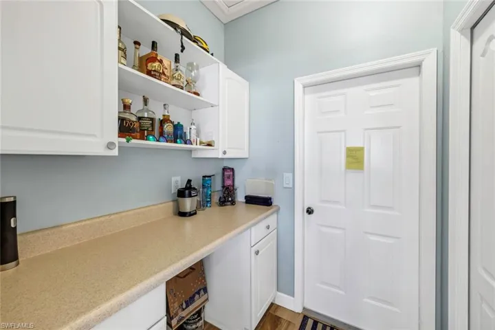 Kitchen with white cabinets