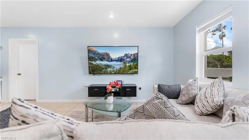 View of tiled living room