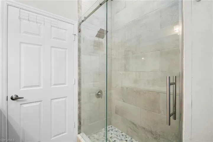 Bathroom with a shower stall