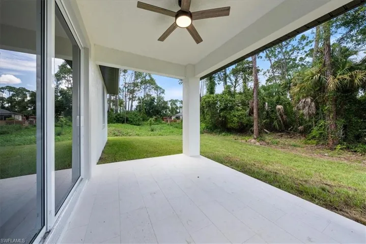 View of patio / terrace featuring ceiling fan