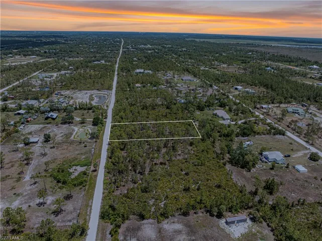 Aerial view at dusk