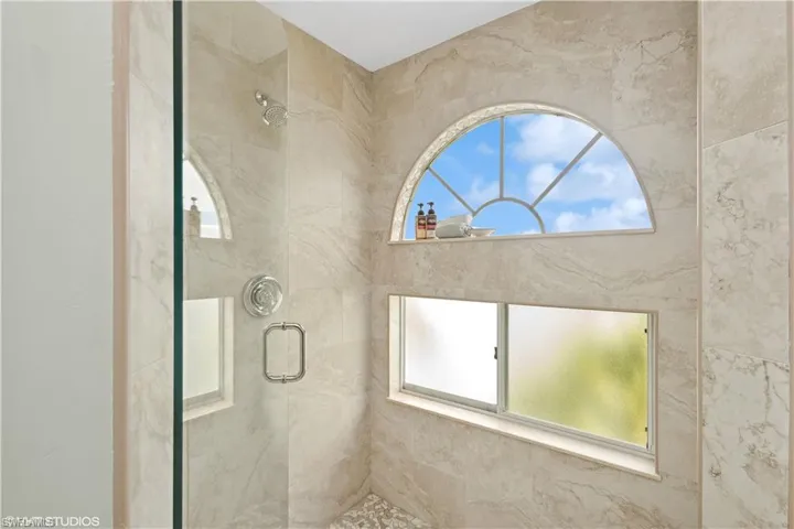 Master Shower overlooking the Lake