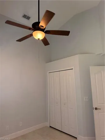 3rd Beedroom has vaulted ceilings, with double closet and double doors , great light in this room