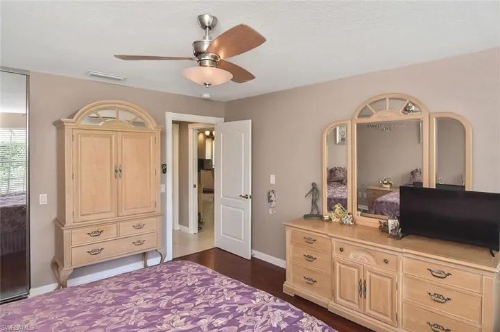 Dark wood-finish flooring