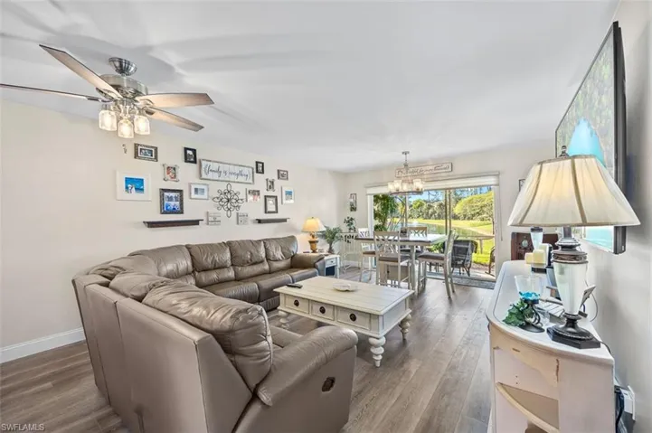 Living room with lake view