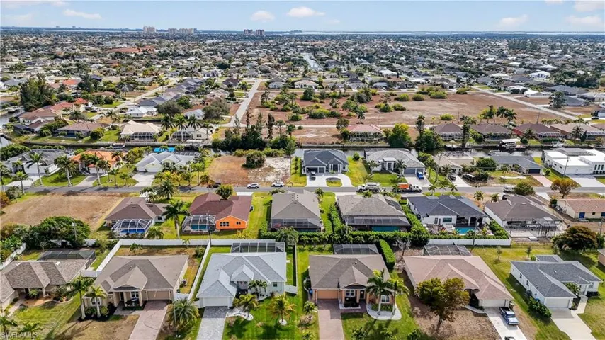 Aerial view of residential area