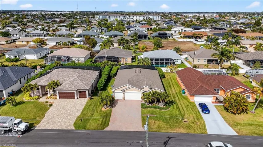 Aerial view of residential area