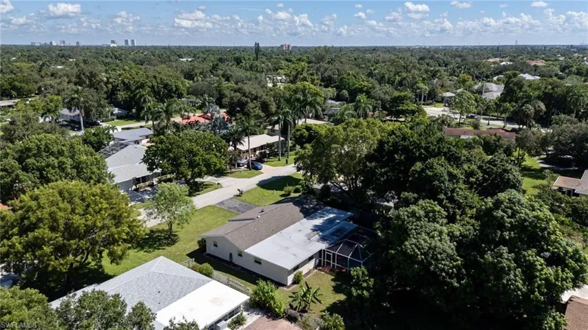 Aerial view of residential area