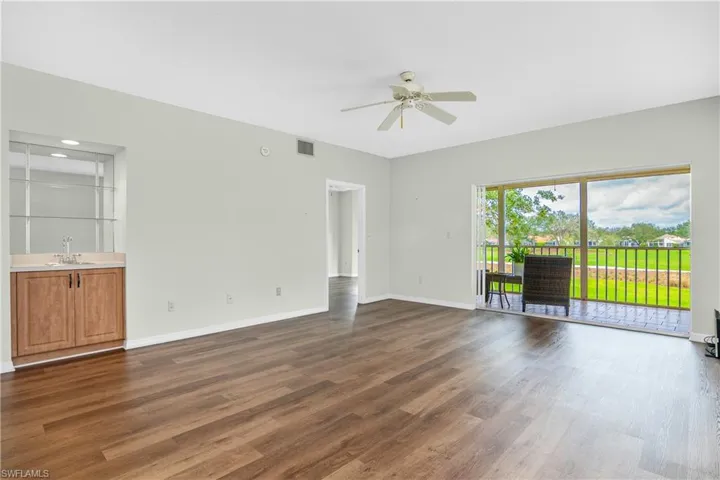 Living room with wet bar