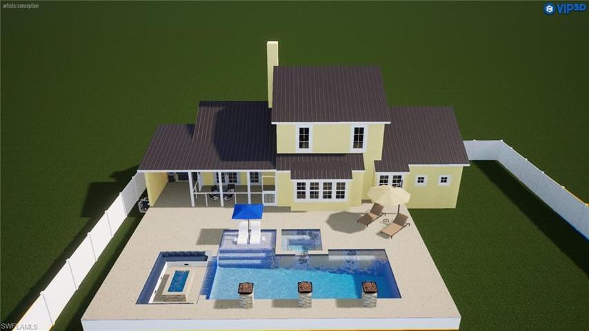 Drawings for planned pool and outdoor Kitchen