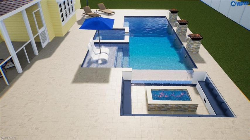 Drawings for planned pool and outdoor Kitchen