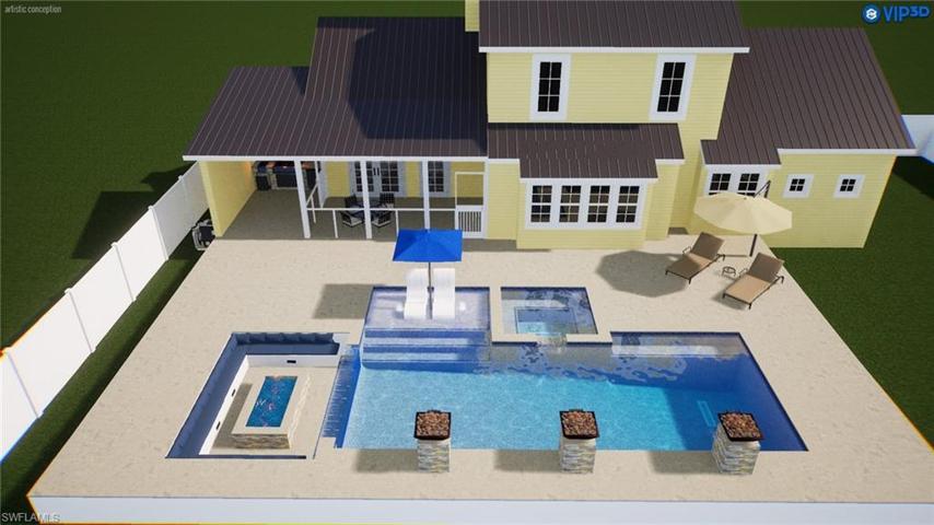 Drawings for planned pool and outdoor Kitchen
