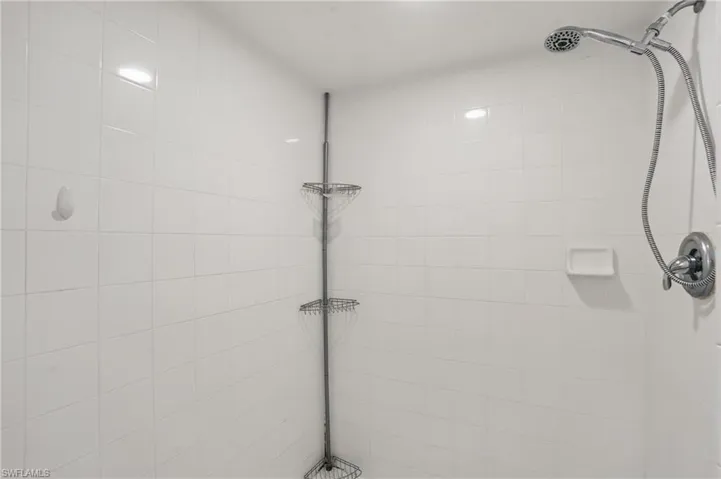 Bathroom with a tile shower