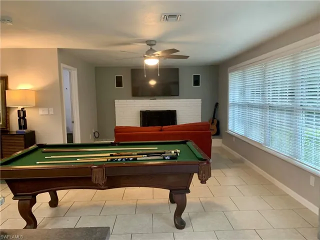 wood burning fireplace