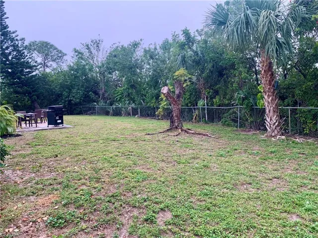 large fenced back yard