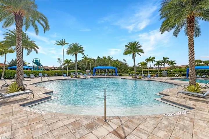 Community pool featuring a patio