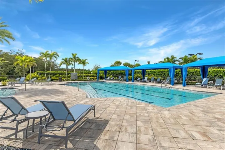Community pool featuring a patio