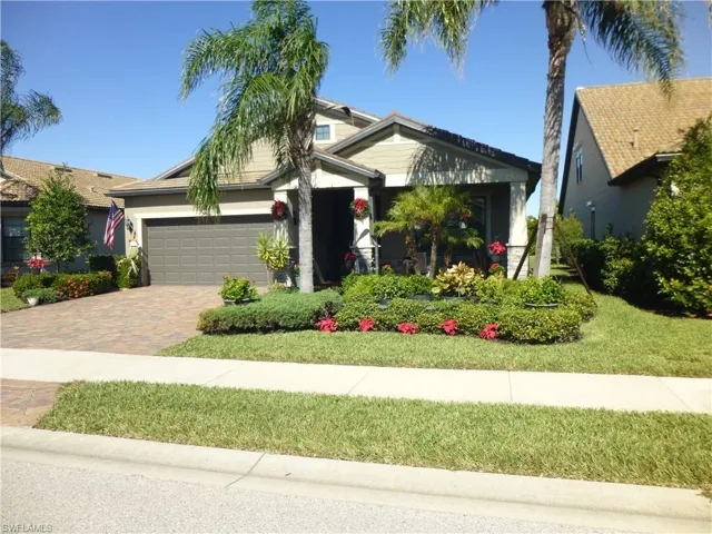 View of front of home with a garage