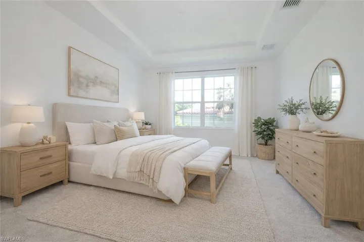 Primary bedroom was digitally staged