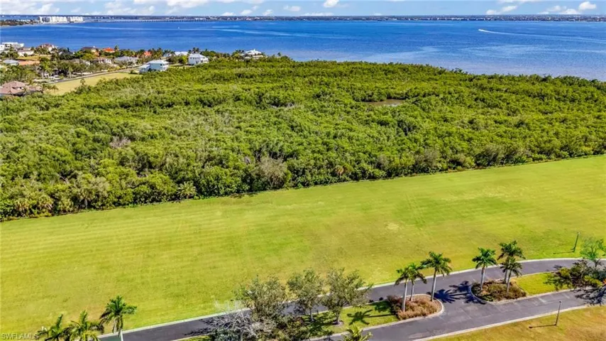 Drone / aerial view of a nearby body of water