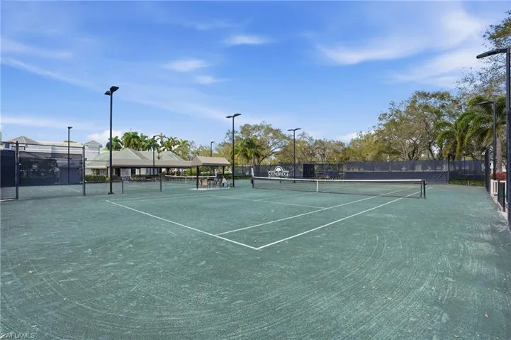 View of tennis court