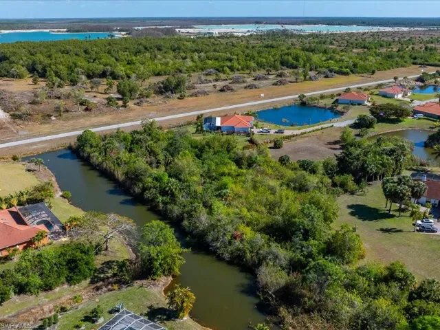Aerial view of a large body of water