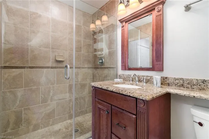 Tiled, Walk-in Shower for Guests!
