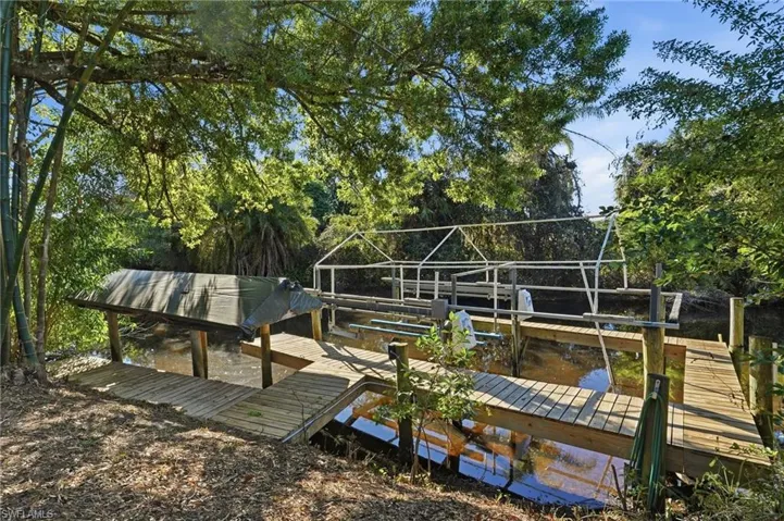 The 5k lb Boat Dock is equipped with electric and water & there is also a Boat Slip!