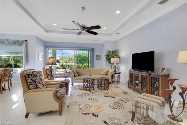 Living room opens to lanai for outdoor living