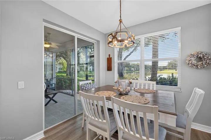 Dining area with lanai access.